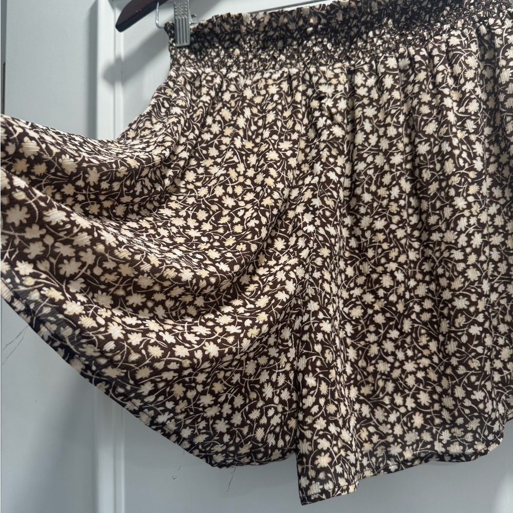 Floral Brown Skort